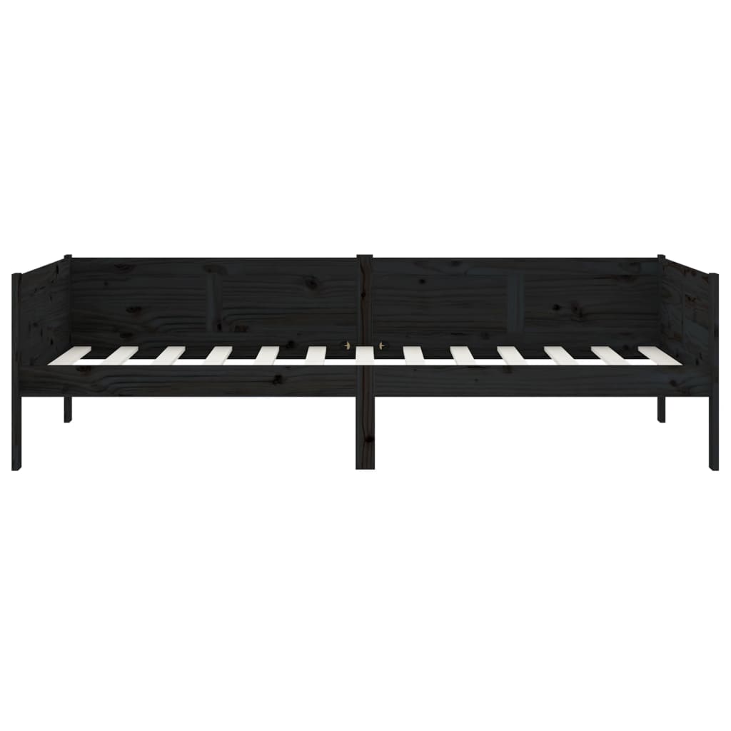 Black Solid Wood Pine Day Bed 90x190 cm - Frame Only