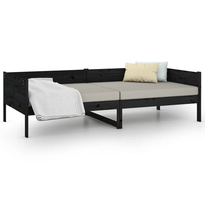 Black Solid Wood Pine Day Bed 90x190 cm - Frame Only