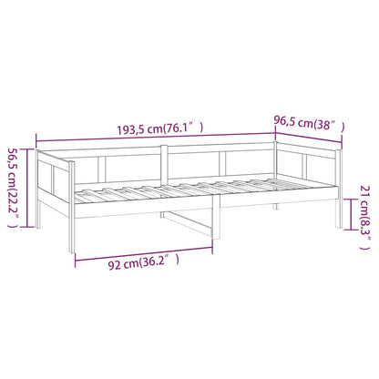 Black Solid Wood Pine Day Bed 90x190 cm - Frame Only