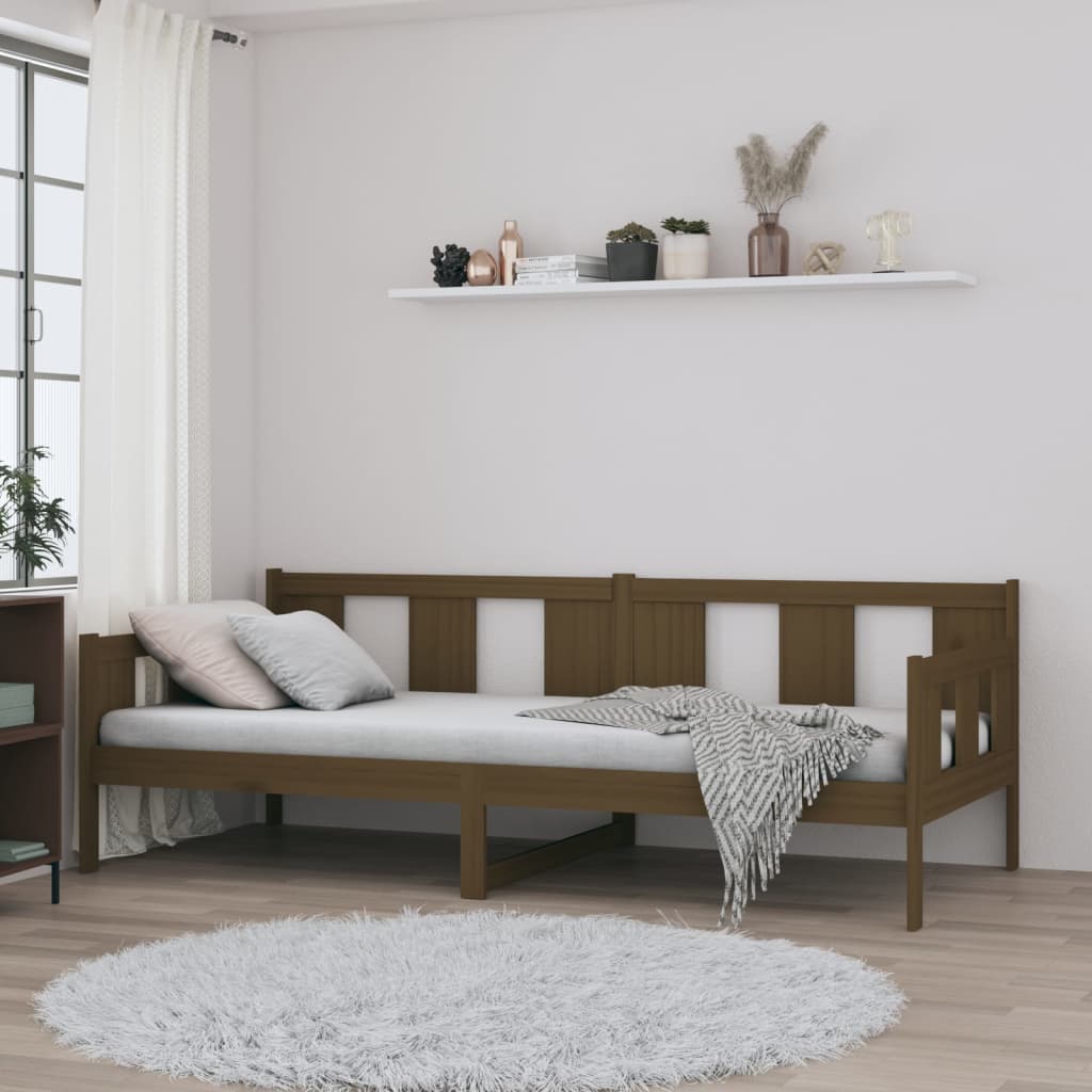 Honey Brown Solid Pine Day Bed 90x200 cm (Mattress Not Included)