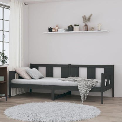 Solid Pine Grey Day Bed Frame 80x200 cm - No Mattress Included