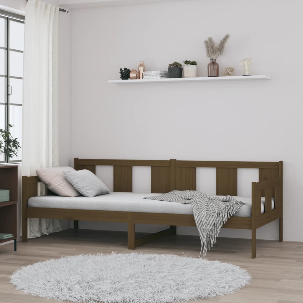 Honey Brown Pine Day Bed Frame - Solid Wood Single 90x190 cm