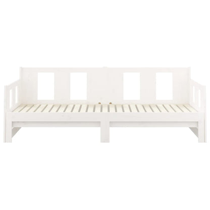 White Solid Pine Pull-Out Day Bed Frame - Without Mattress, 2x cm