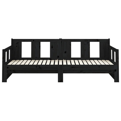 Black Metal Pull-out Day Bed Frame 2x(80x200) cm - Mattress Not Included