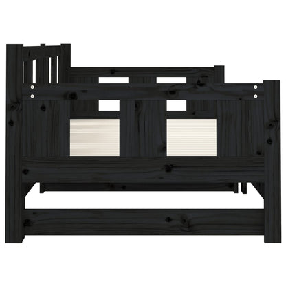 Black Metal Pull-out Day Bed Frame 2x(80x200) cm - Mattress Not Included