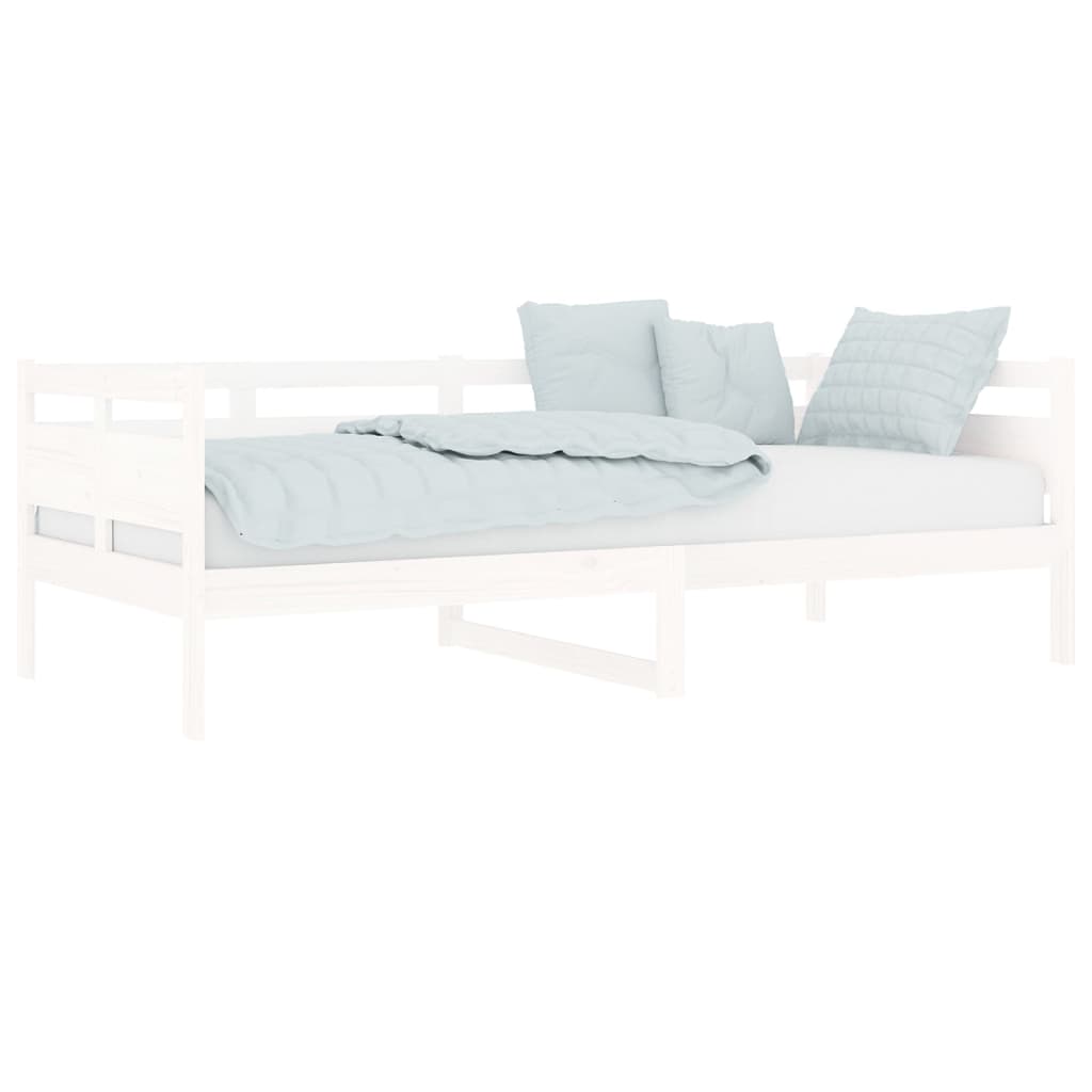 White Solid Wood Pine Day Bed Frame 90x200 cm - Mattress Not Included