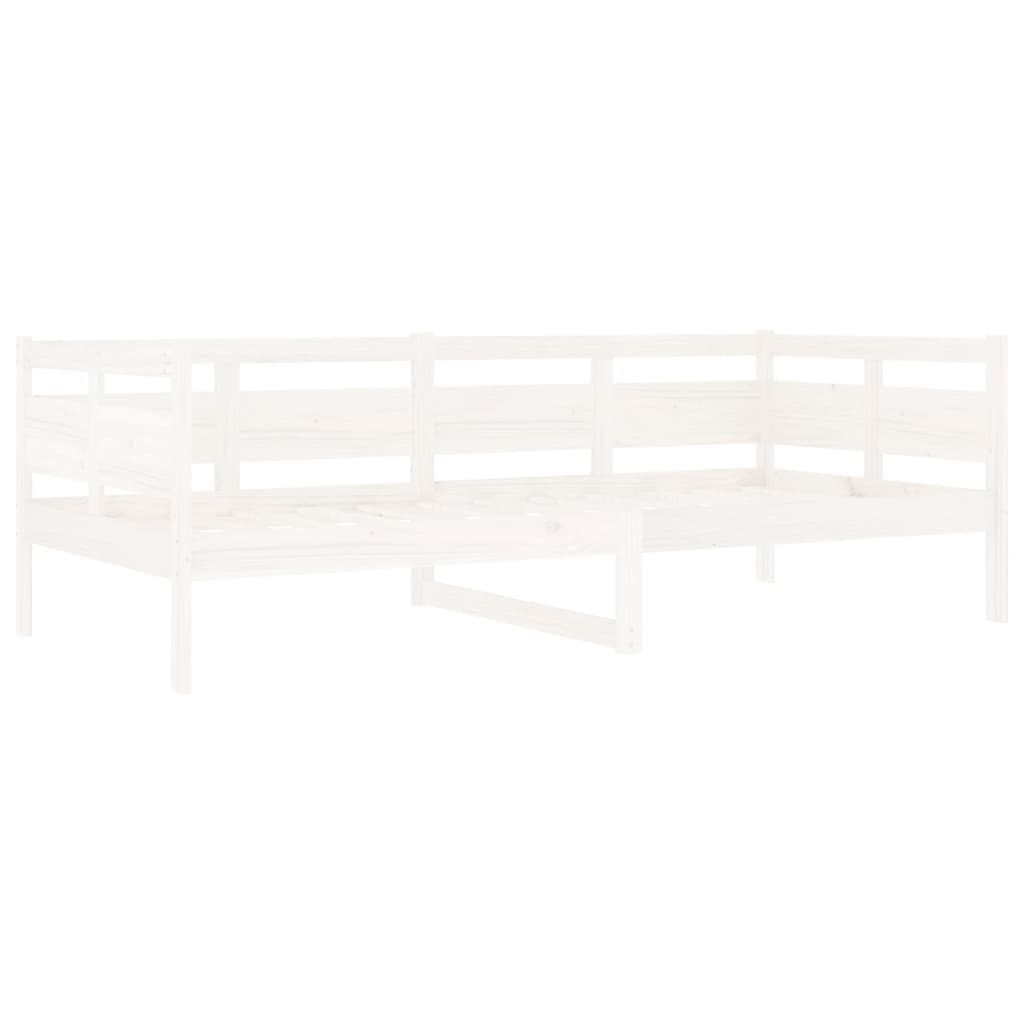 White Solid Wood Pine Day Bed Frame 90x200 cm - Mattress Not Included