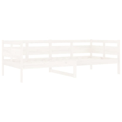 White Solid Wood Pine Day Bed Frame 90x200 cm - Mattress Not Included