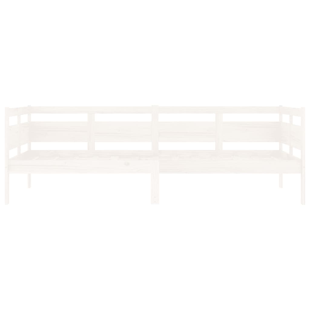 White Solid Wood Pine Day Bed Frame 90x200 cm - Mattress Not Included
