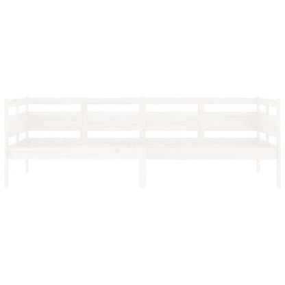 White Solid Wood Pine Day Bed Frame 90x200 cm - Mattress Not Included