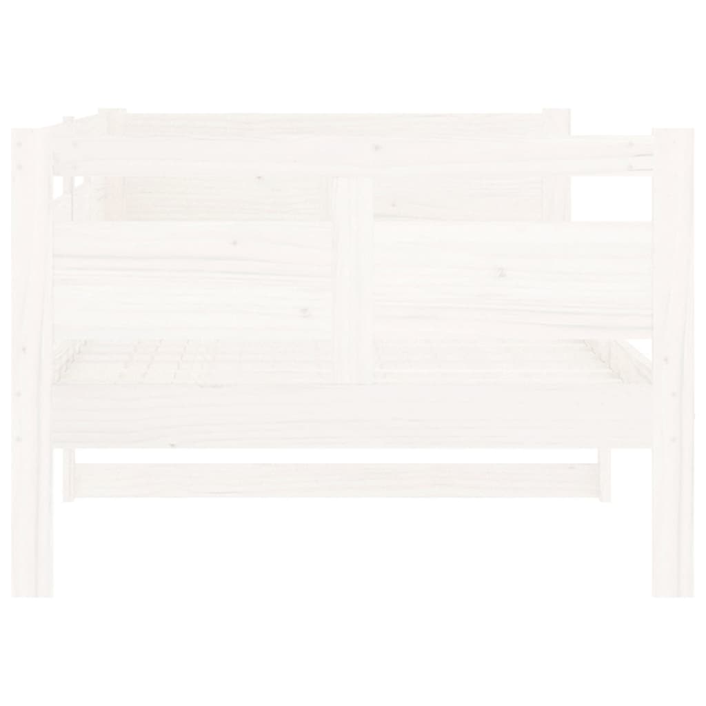 White Solid Wood Pine Day Bed Frame 90x200 cm - Mattress Not Included