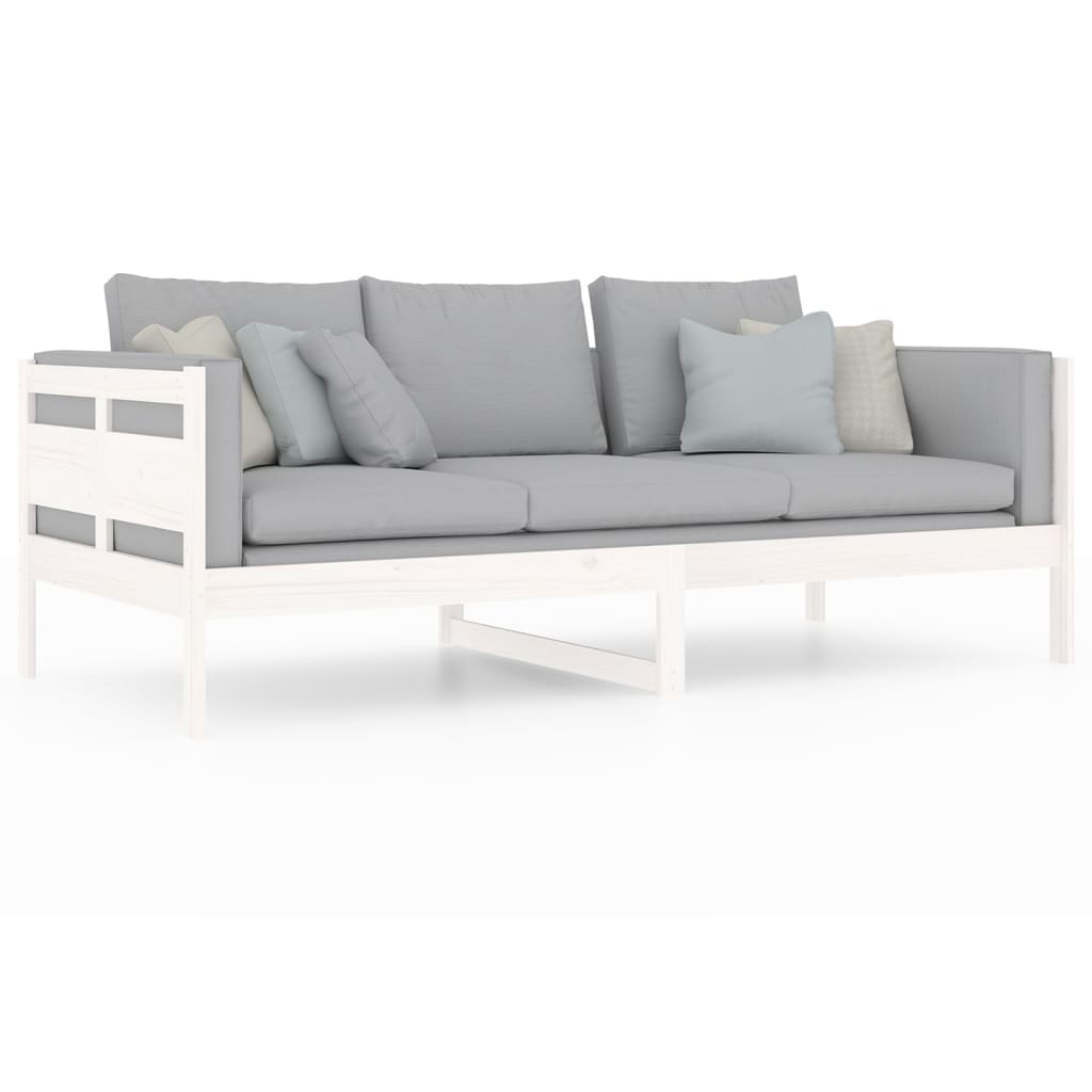White Solid Wood Pine Day Bed Frame 90x200 cm - Mattress Not Included