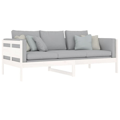 White Solid Wood Pine Day Bed Frame 90x200 cm - Mattress Not Included