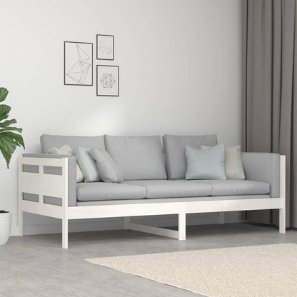 White Solid Wood Pine Day Bed Frame 90x200 cm - Mattress Not Included