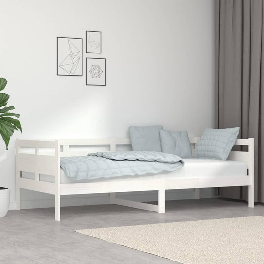 White Solid Wood Pine Day Bed Frame 90x200 cm - Mattress Not Included