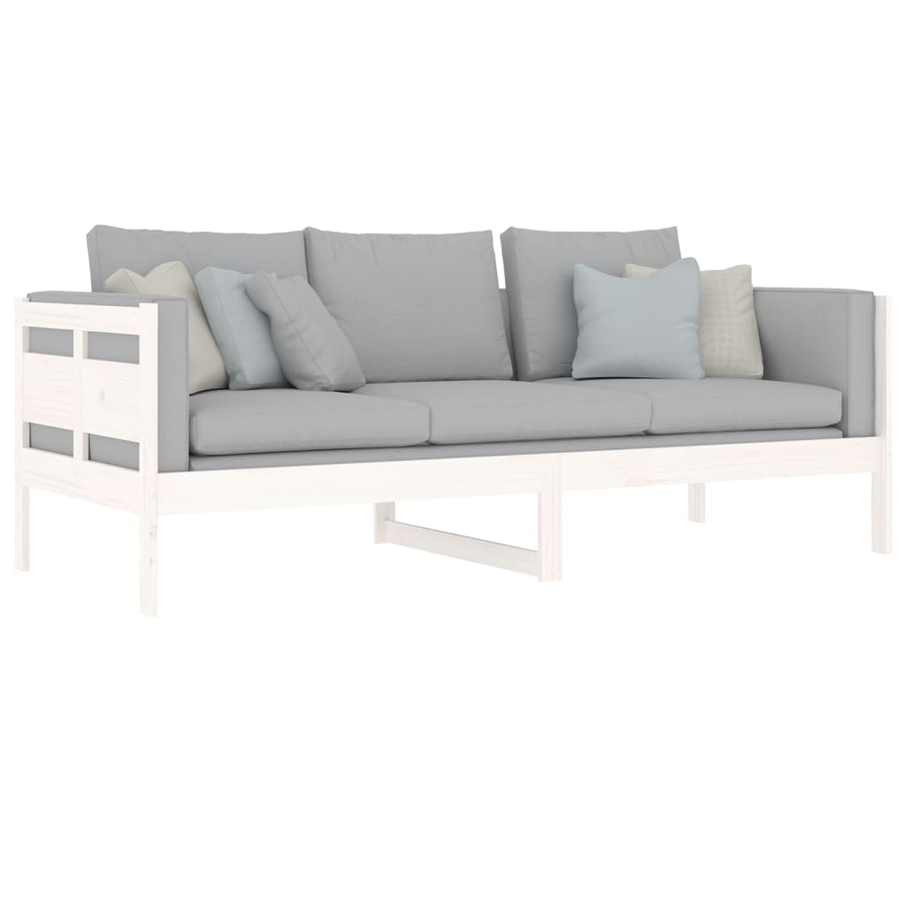White Solid Pine Day Bed Frame - 80x200 cm, Mattress Not Included