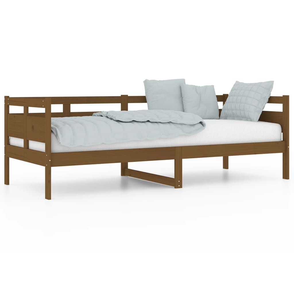 Honey Brown Solid Pine Day Bed Frame - 80x200 cm (No Mattress)