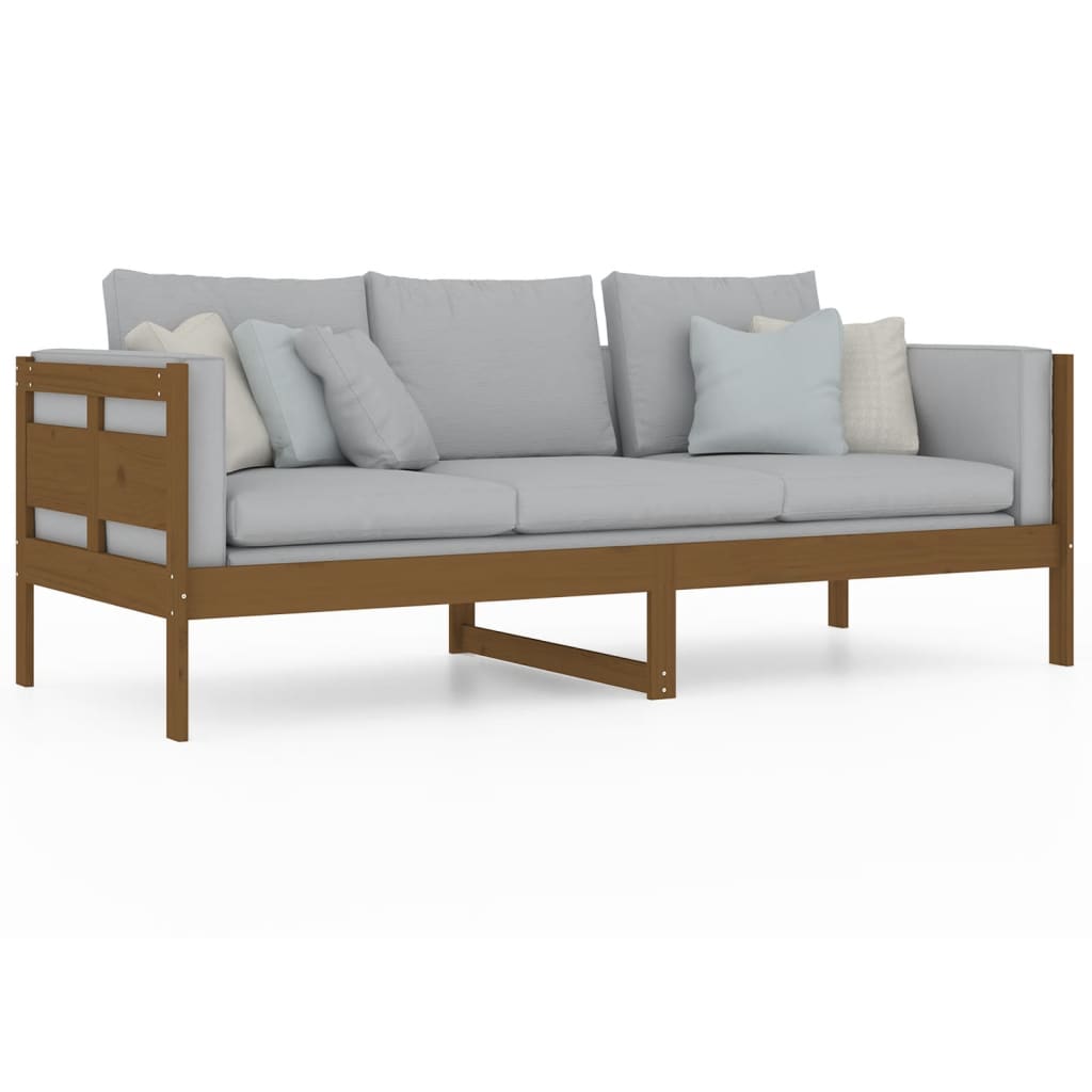 Honey Brown Solid Pine Day Bed Frame - 80x200 cm (No Mattress)