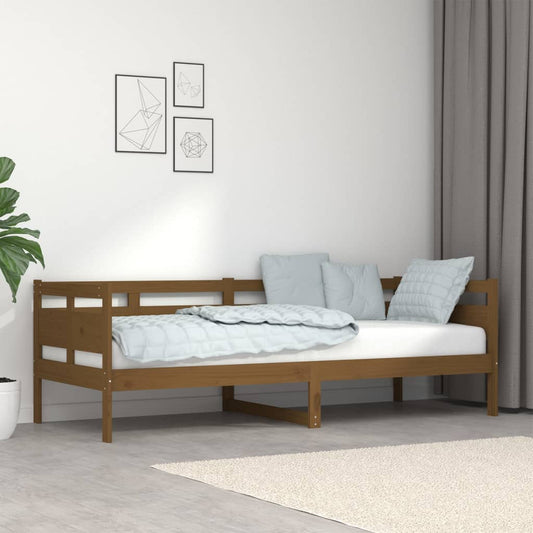 Honey Brown Solid Pine Day Bed Frame - 80x200 cm (No Mattress)