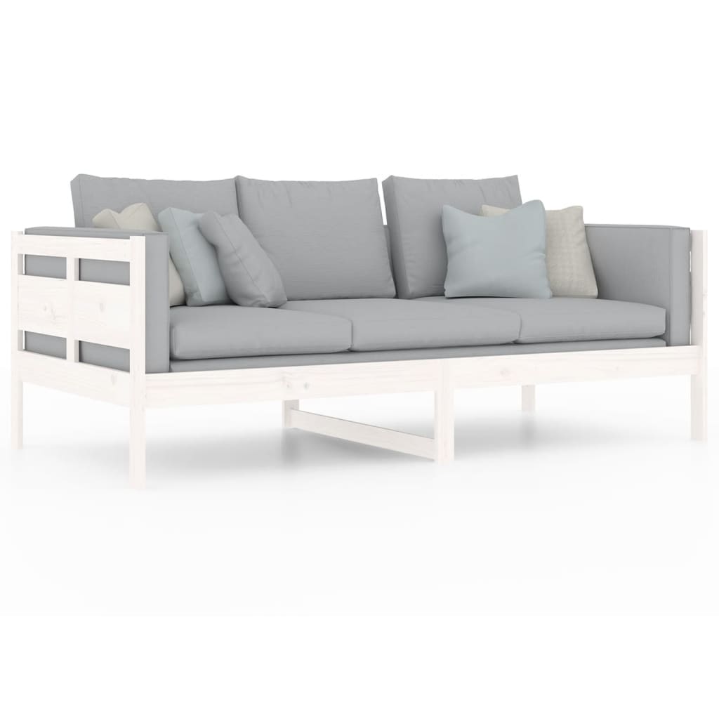 White Solid Wood Pine Day Bed 90x190 cm - Single Frame Only