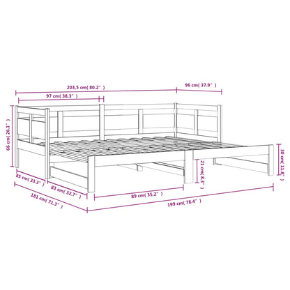 Pull-out Day Bed without Mattress White 2x(90x200) cm