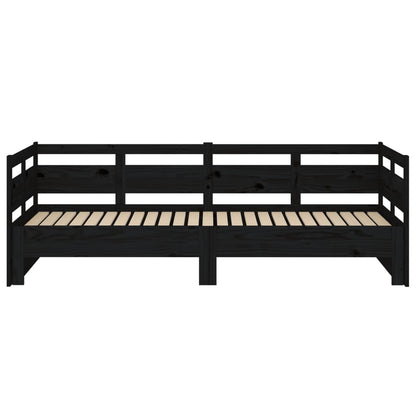 Black Pull-out Day Bed Frame 2x(80x200) cm - No Mattress Included