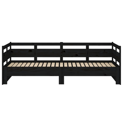 Sleek Black Metal Pull-Out Day Bed Frame 2x(90x190) cm
