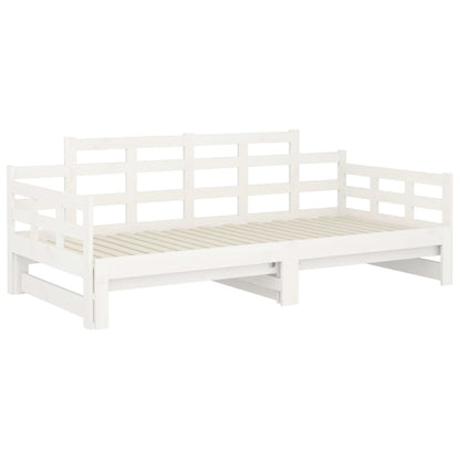 White Pull-out Day Bed Frame 2x(90x200) cm - No Mattress Included