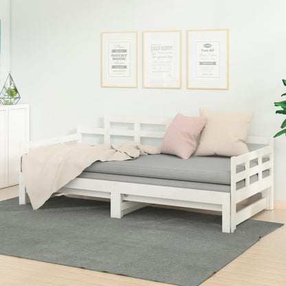 White Pull-out Day Bed Frame 2x(90x200) cm - No Mattress Included