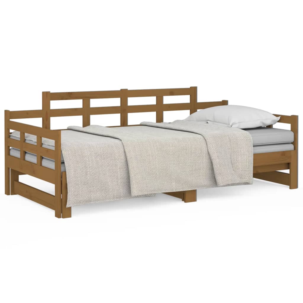 Pull-Out Day Bed Honey Brown 2x(90x200) cm - Frame Only