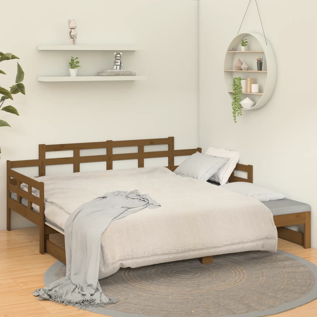 Pull-Out Day Bed Honey Brown 2x(90x200) cm - Frame Only