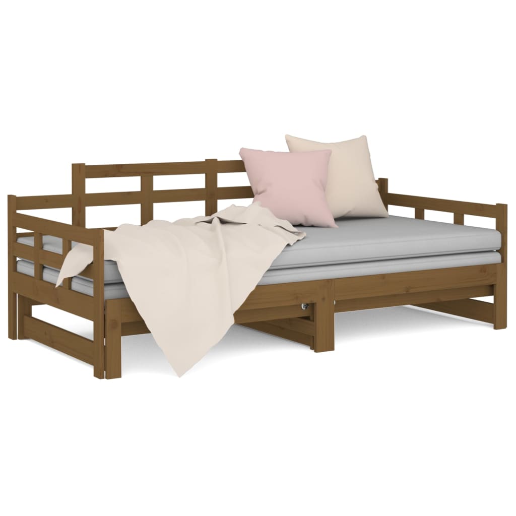 Pull-Out Day Bed Honey Brown 2x(90x200) cm - Frame Only