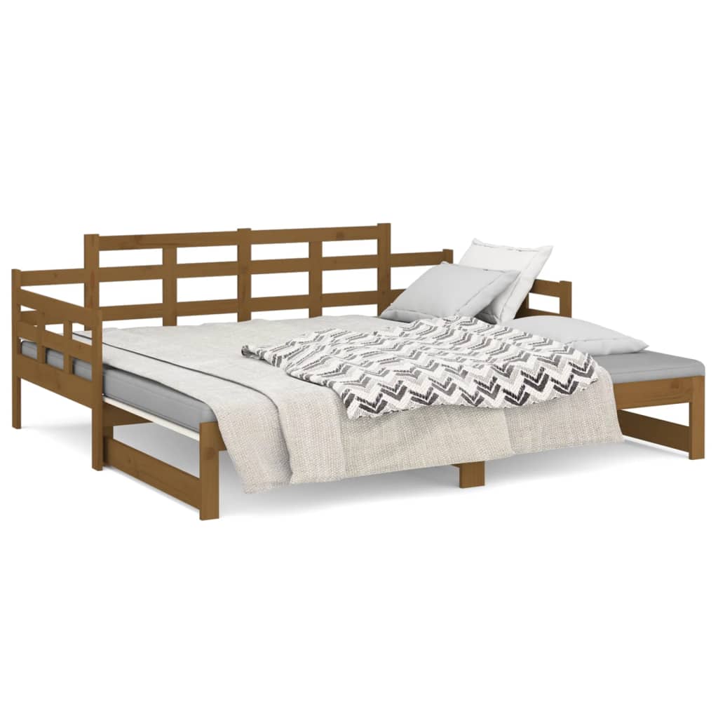 Pull-Out Day Bed Honey Brown 2x(90x200) cm - Frame Only