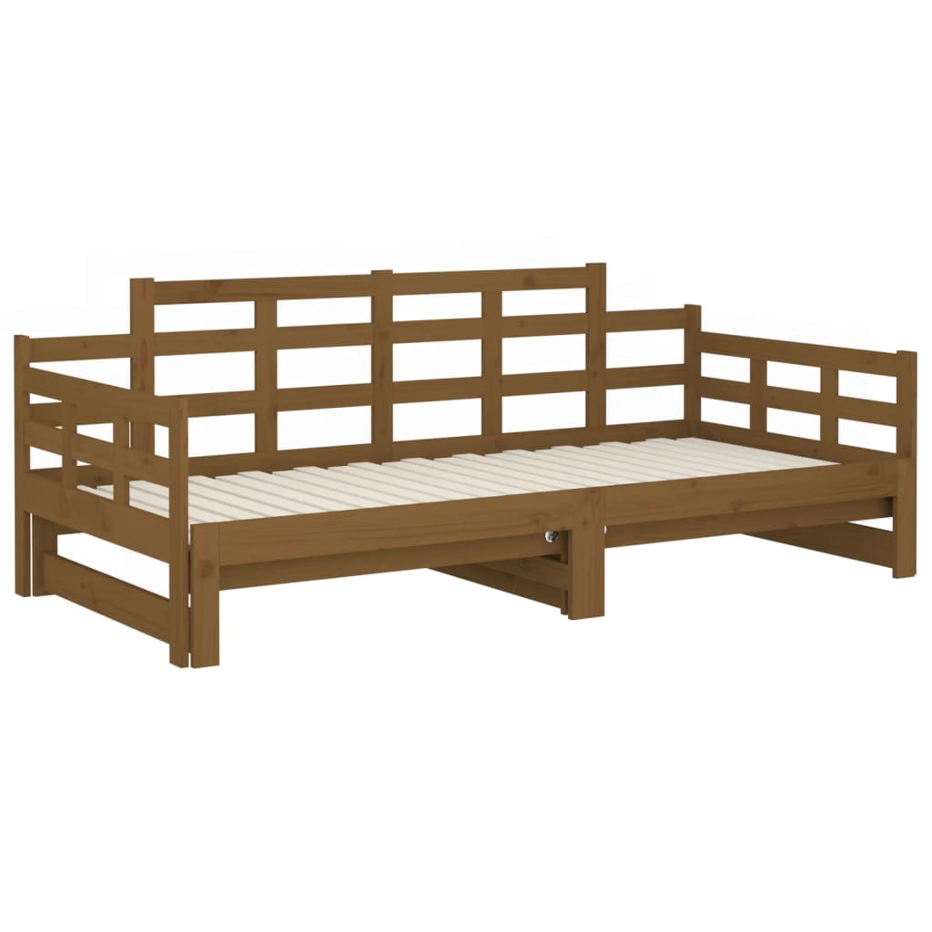 Pull-Out Day Bed Honey Brown 2x(90x200) cm - Frame Only