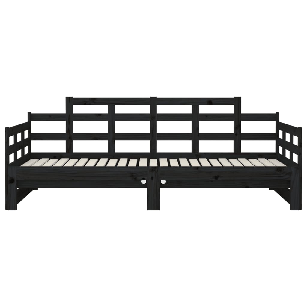 Pull-out Day Bed without Mattress Black 2x(90x200) cm