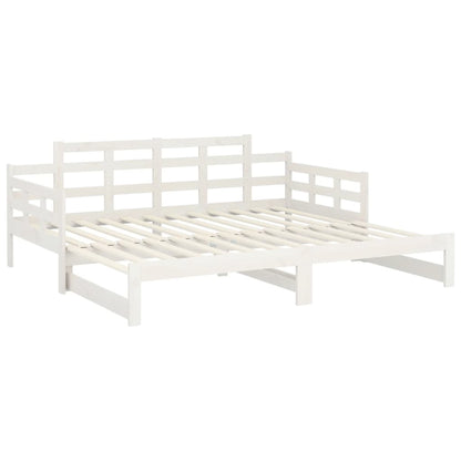 White Solid Pine Pull-out Day Bed Frame - No Mattress Included