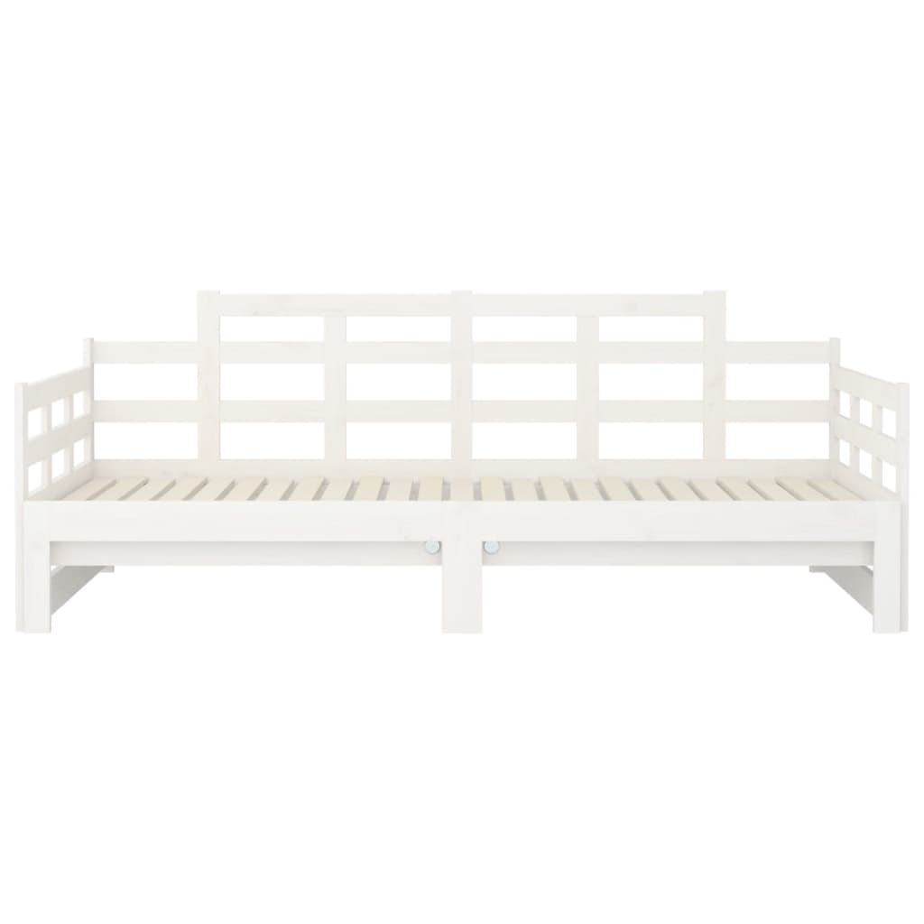 White Solid Pine Pull-out Day Bed Frame - No Mattress Included