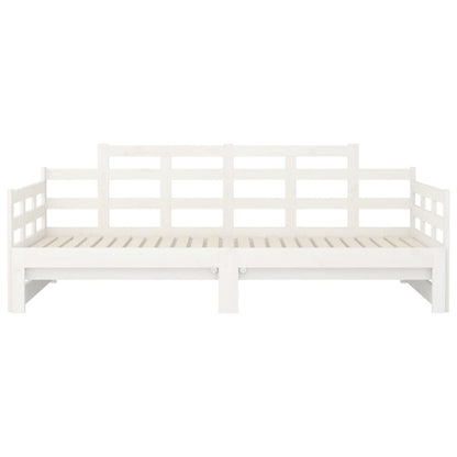 White Solid Pine Pull-out Day Bed Frame - No Mattress Included