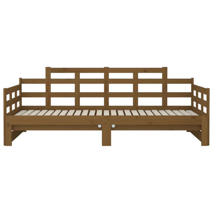 Honey Brown Pull-out Day Bed Frame 2x(90x190) cm - No Mattress