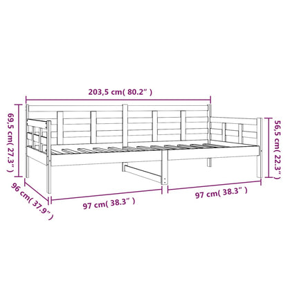 White Solid Pine Day Bed Frame 90x200 cm - No Mattress Included