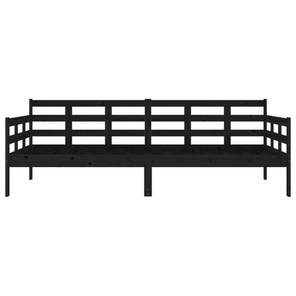 Black Solid Wood Pine Day Bed Frame 90x200 cm - No Mattress