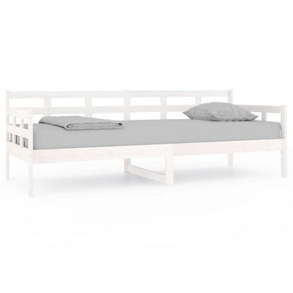 White Solid Pine Wood Day Bed Frame 80x200 cm - No Mattress
