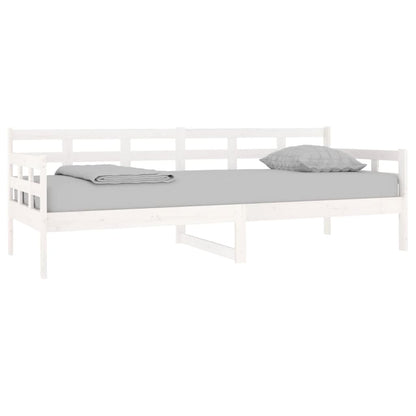 White Solid Pine Wood Day Bed Frame 80x200 cm - No Mattress