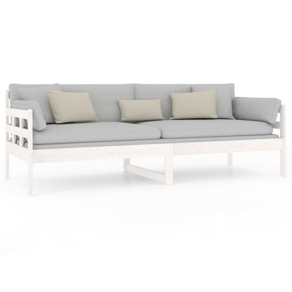 White Solid Pine Wood Day Bed Frame 80x200 cm - No Mattress