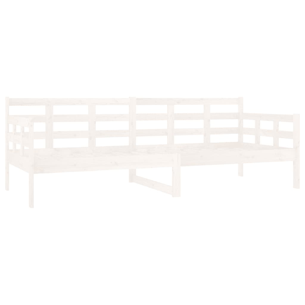 White Solid Pine Wood Day Bed Frame 80x200 cm - No Mattress