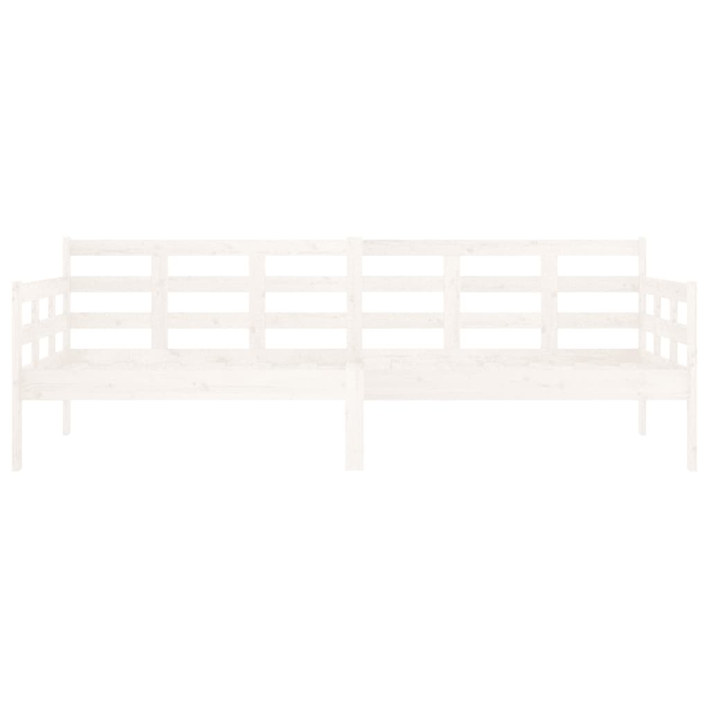 White Solid Pine Wood Day Bed Frame 80x200 cm - No Mattress