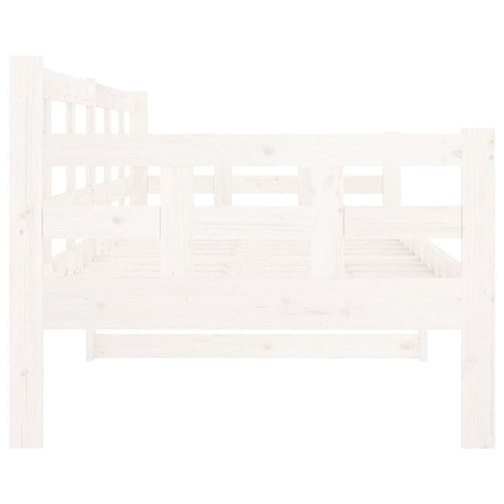 White Solid Pine Wood Day Bed Frame 80x200 cm - No Mattress
