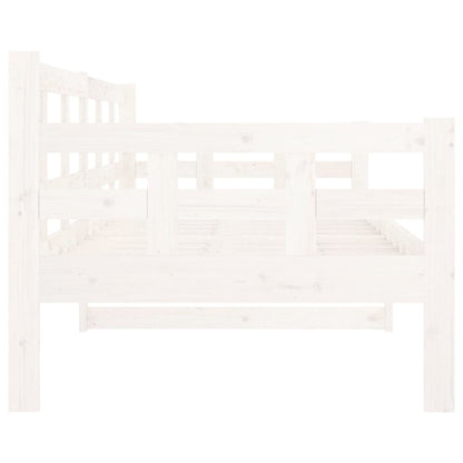White Solid Pine Wood Day Bed Frame 80x200 cm - No Mattress