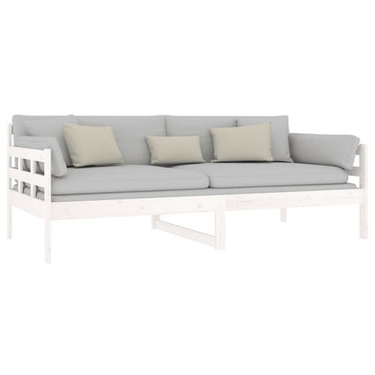 White Solid Pine Wood Day Bed Frame 90x190cm - No Mattress