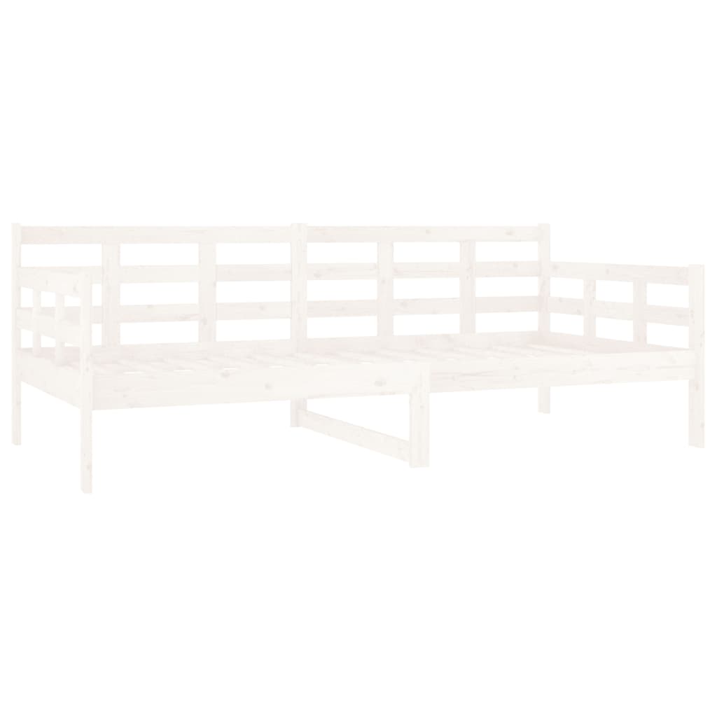 White Solid Pine Wood Day Bed Frame 90x190cm - No Mattress